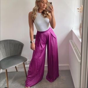 Zara Violet High waisted wide leg flowy pants